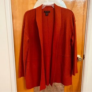 TAHARI Cardigan Sweater Blazer Size 14 Burnt Orange No Closure